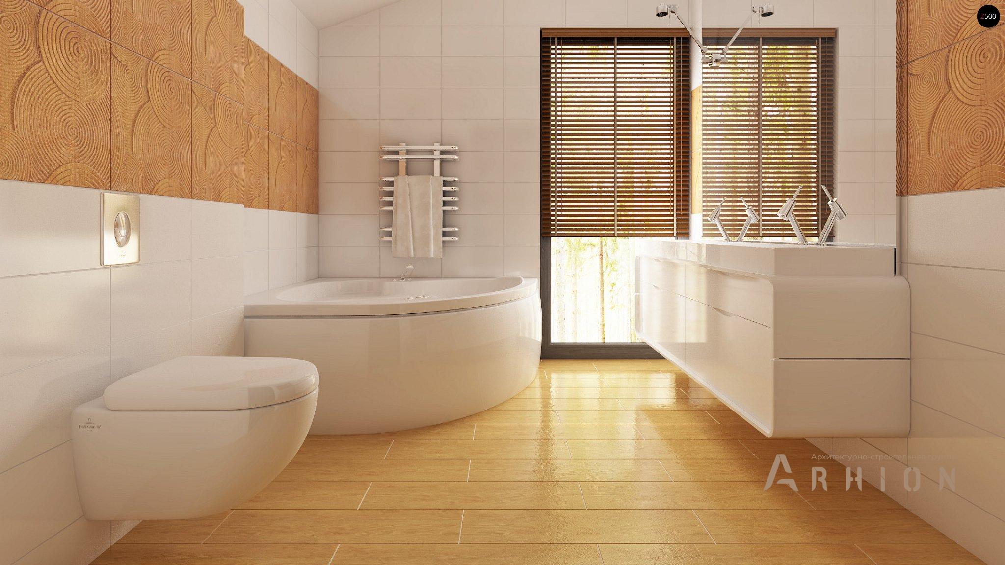 11. Проект одноэтажного дома в современном стиле с двускатной кровлей, Zx60 BG, площадью - 156 кв c мансардой, терассой, балконом